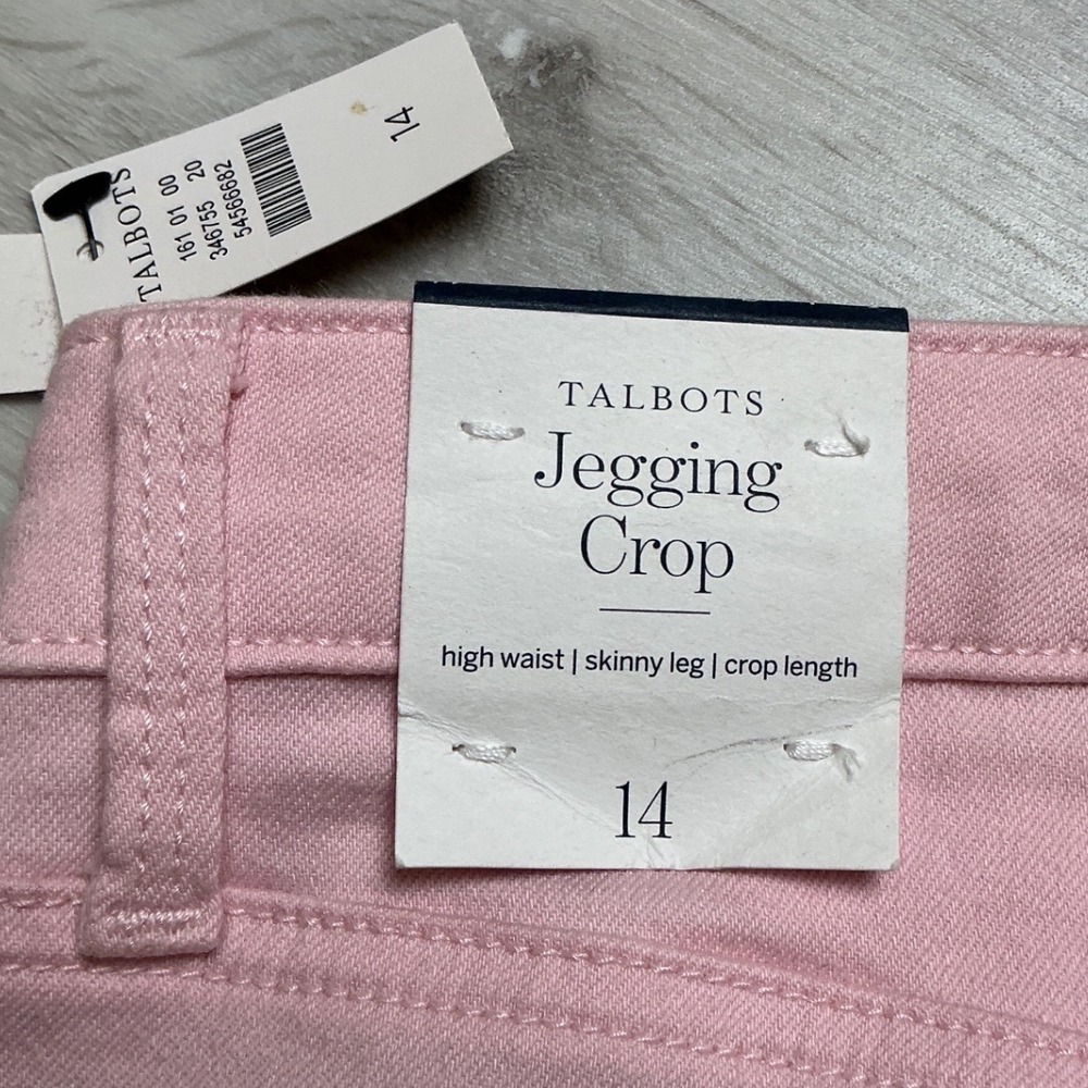 Talbots Simply Flattering Jegging Crop Pink Slimming Denim Jeans 14 New With Tag - Picture 7 of 11